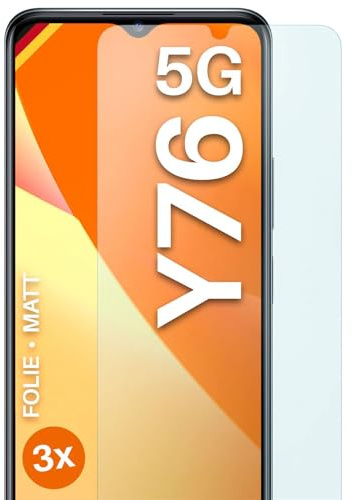 moex FlexProtect matte Schutzfolie für vivo Y76 5G Displayschutz Folie matt gegen Reflexionen, Anti Reflex Handyfolie mit Sonnenschutz, Kompatibel mit jeder Handyhülle, 3 Stück