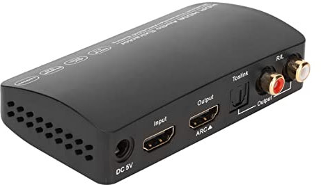 ciciglow Séparateur D'extracteur Audio HDMI 4K, Extracteur Audio 60Hz HDCP2.2 HDR, Séparateur Audio Arc Synchrone avec émetteur Bluetooth 5.0 pour Ordinateur