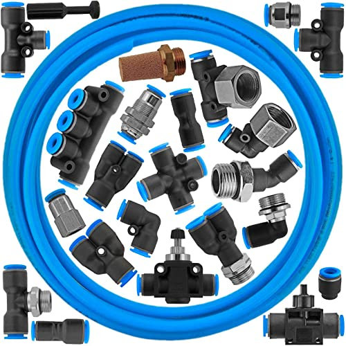 Kreuz Stück Verteiler für 8mm PU Schlauch - Steck Verbinder Pneumatik Fitting Druckluft