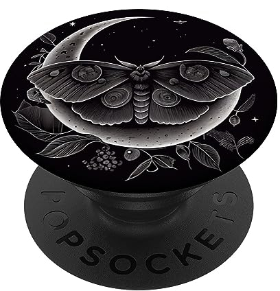 Motte Mond Blumen Astrologie Himmlisch PopSockets Klebender PopGrip