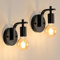 DELIPOP Wandleuchte Innen 2er, E27 Vintage Wandlampe Schwarz, Wandstrahler Industrial Retro, Lampe Wand Metall Wandleuchten für Schlafzimmer, Wohnzimmer, Treppen, Flur (ohne Leuchtmittel)