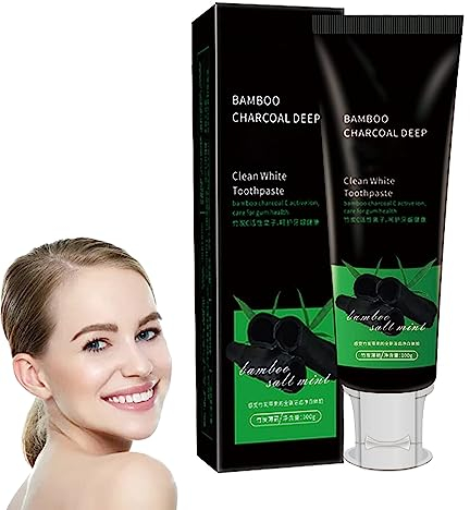 Yanjiayi Bamboo Charcoal Deep Toothpaste 110/220/330/550 g, Yanjiayi Activated Charcoal Bamboo Charcoal Toothpaste, Aktivierte Bambuskohle Zahnpasta Weiße Zähne, Entfernt Zahnflecken (110g)