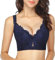 FallSweet Plus Size Lace Bra C Cup Wide Back Push Up Brassiere for Women (Blue, 40C)