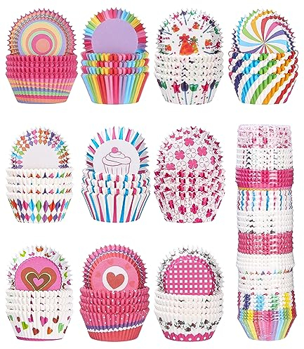 1000 Stück Muffinförmchen Papier, Muffins Backförmchen, Cupcake Regenbogen Papier Fällen Liners Wrapper, für Backen, Dessert, Party, Geburtstag, Hochzeit