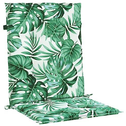 vidaXL Cojines de Silla de Respaldo bajo 4 uds Tela Estampado de Hojas