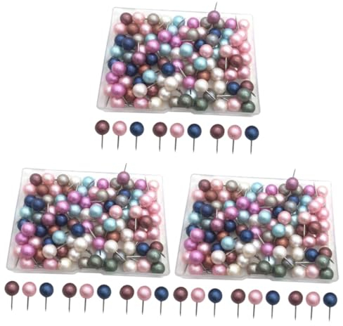 Operitacx 300stücke Bunte Pinnadeln Mit Kugelförmigem Kopf Dekorative Reißzwecken Für Weltkarten Korktafeln Fotowand Und Notizen Praktisch Und Wiederverwendbar Für Büro Und Schule