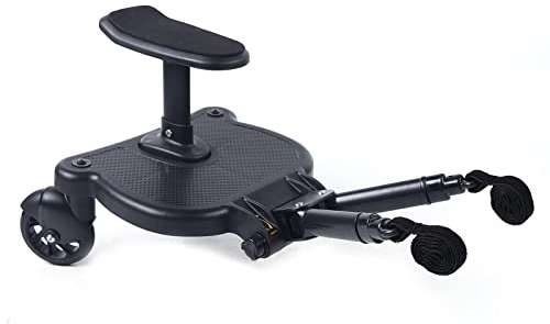 LUNICASHA Buggy Board für Kinderwage, Universal Kiddy Board, Trittbrett Mitfahrbrett mit Sitz für Kinder, Kinderwagen Zubehör, Buggyboard Kinder Von 2–6 Jahren (25Kg)