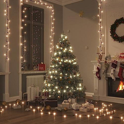 Homgoday Stringa di Luci 2000 LED Interni Esterni 200m IP44 Bianco Caldo, Stringa Luci LED Catene Luminose Esterno Albero di Natale, Decorazioni Natalizie