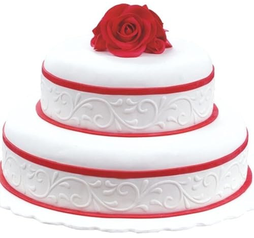 Ruban pâte à sucre blanc arabesques (1,25 m)