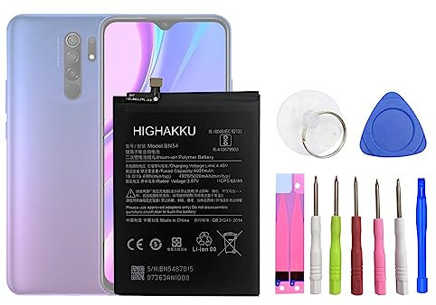 HIGHAKKU Ersatzakku Batterie BN54 kompatibel mit Redmi Note 9 / Redmi 9/ Redmi 10X/Redmi Note 9 (5G) / FOCO M2 with Tools