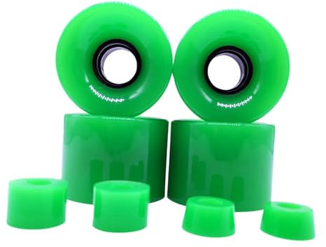 QSTDGVPW 4 Stück Skateboard Räder, Cruising Räder, 60 MM X 45 MM, 78 A, Verschleißfeste PU Longboard Räder, Roller für Alle Gelände Abfahrten, Grün