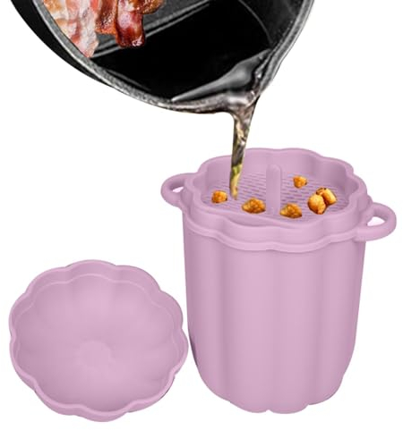 mawma Contenedor de latas de almacenamiento de aceite - Lata de aceite de silicona de 460 ml con malla fina,Separador de grasa de aceite de cocina en forma de calabaza, recipiente para grasa de