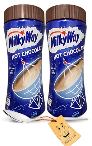 Instant Hot Chocolate Bundle Includes: 2x Milky Way (250g each) Hot Chocolate Gift Sets Powder Drink Mix bundled with 1x Stainless Little Spoon by Donny & Dev