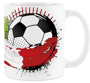 Italy Football Mug - Football Team Italian Flag Sports Championship Tournament Games Gift - Tea/Coffee Ceramic Red & White Cup Present