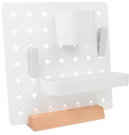 Cabilock 1 Stück Lochbrett Aufbewahrungsregal Stanzfreier Aufbewahrungshalter Holz Lochbrett Vertikaler Aufbewahrungshalter Nützlicher Aufbewahrungshalter Schreibwaren