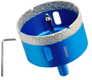 Teronbeta Punte per Trapano Diamantate 60mm con Punte Guida di Centraggio, professionale Vacuum Brasato Sega a Tazza Diamantata per piastrelle, porcellana, vetro, marmo e ceramica