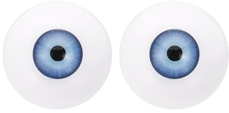 PATIKIL 30mm Safety Eyes,1 Pair Realistic Acrylic Eyes Plastic Half Eyeballs for Masks Halloween Props Art Craft, Light Blue