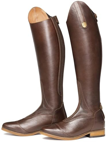 WEHAM Marrone,46,Stivali da equitazione da donna da uomo Stivali da cavaliere in pelle PU con lacci retrò Stivali lunghi da equitazione per principianti