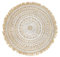 Schmucks HOME Teppich rund Wohnzimmer Juteteppich Boho 90 cm rutschfest Beige (Grau)