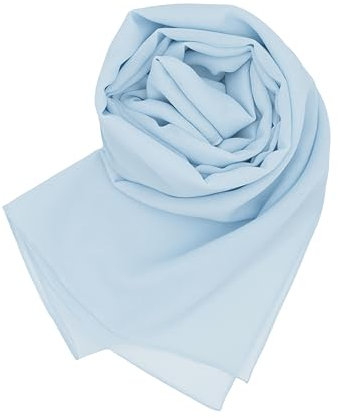 MAPIMANIA - Festliche Stola für Abendkleid Pastellblau Made in Italy 200x80, Chiffon Bolero Damen festlich, Sommerschal für Hochzeit, Schal Sommer