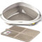 Cat Centre Katzenklo Offen Ecktoilette Für Katzen Eckkatzentoilette Katzentoilette Ohne Deckel Mit Grauer Katzenstreu Matte Grau XL 58 x 48 cm