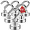 ATEWEITA Ganci Magnetic, Gancio Magnetico Extra Forti Neodimio Calamita con Gancio, Magnetic Hooks per frigorifero da cucina, soffitto, griglia, Piccoli (Argento, 40mm)