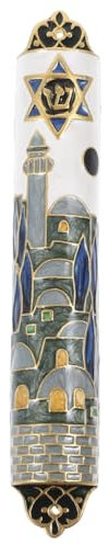 PRETYZOOM Mezuzah Metálica Decorativa con Pergamino Retro Diseño Religioso para Puerta y Decoración del Hogar Adorno Espiritual para Marco De Entrada
