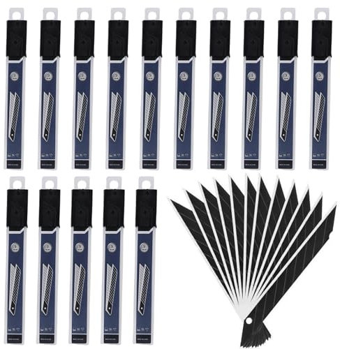 150 Stück Cuttermesser Klingen: Ersatzklingen Cuttermesser 9mm, Kohlenstoffstahl teppichmesser klingen, Abbrechklingen für Cuttermesser, Cutterklingen, Abbrechklingen für 9mm Allzweckmesser