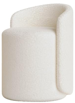 Runder Ottomanen-Drehstuhl mit Fußhocker für Wohnzimmer, Schlafzimmer, Schminkhocker, gepolsterter Akzentwanne, Sessel, Lounge, Sofa, Sitz, Make-up-Stuhl, Fußstütze im Flur