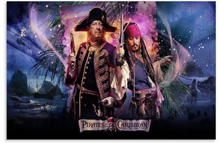 Poster Pirates of the Caribbean Art Actor, Captain Film, Pearl Jack Sparrow, dekoratives Leinwandposter, Wandkunst, Wohnen, modern, Familienschlafzimmer, Dekoration, Poster, 30 x 45 cm, ungerahmter