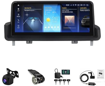 10.25 Pollici Touchscreen Yihyati Stereo Auto Per BMW 3 Series E90 2005-2012 Android 14 Bluetooth Auto Radio Stereo Con GPS Navigatore Senza Fili Carplay Comando Del Volante AHD Retrocamera(W400 8+256