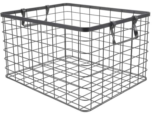 Tragetasche Country Eisen-Aufbewahrungskorb für Brennholz, Holzregal, Obsthalter für Kamin, Gefrierschrank, Organizer, Behälter, Metallträgerdraht Allzweck Korb