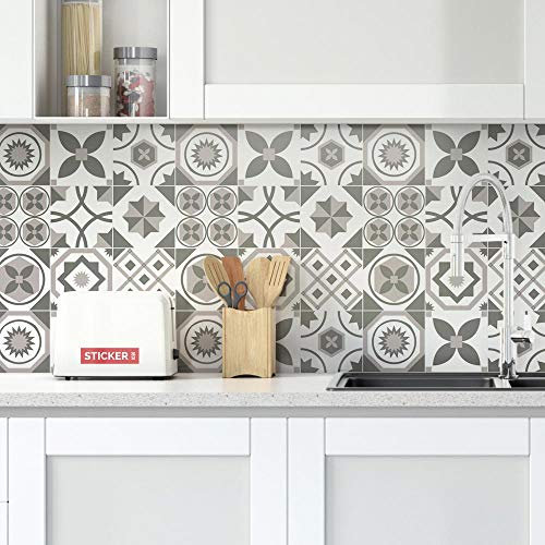 Stickers Carreaux de Ciment Mosaique 10 x 10 cm | 24 Carreaux
