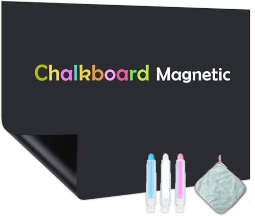 Magnettafel Schwarz, Große Magnetwand reisen 80x100cm, Pinnwand Magnetisch für Küche, Büro, Kinderzimmer, Zur Unterbringung von Touristenmagnete Notizen und Fotos, Magnetic Board