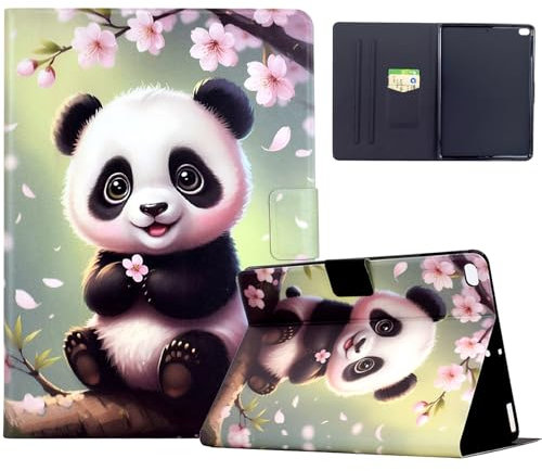 XFDSFDL® Étui pour Apple iPad Air/Air 2 / iPad 2017-2018 (9,7 Pouces) PU Cuir Housse Flip Coque Panda Sakura Motif avec Support et Veille/Réveil Automatique Protection Cas 03