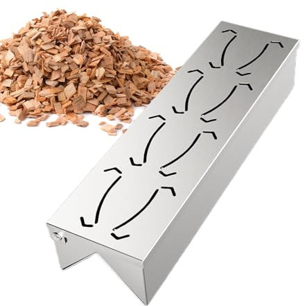 Grillräucherspule, schwere Raucherbox, Grillzubehör aus Edelstahl mit praktischem Scharnierdeckel für maximale Rauchentwicklung