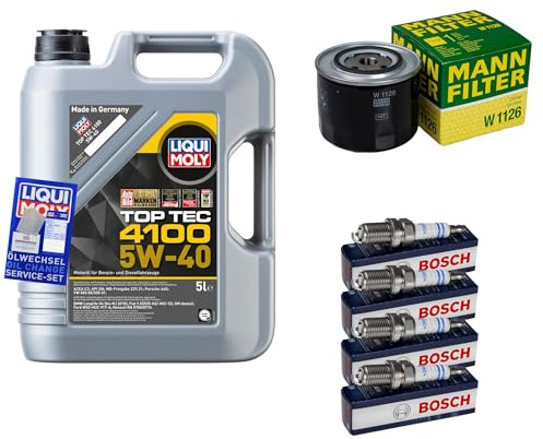EISENFELS Inspektionspaket enthält 5 Liter Motoröl Top Tec 4100 5W-40 Ölfilter Zündkerze für Picanto JA 1.2 Rio III UB 1.25 CVVT