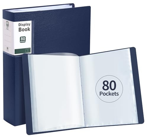 SOYIRI Lot de 2 Porte-Vues A4,Protège-Documents avec 80 Pochettes(Bleu) | 160 Vues