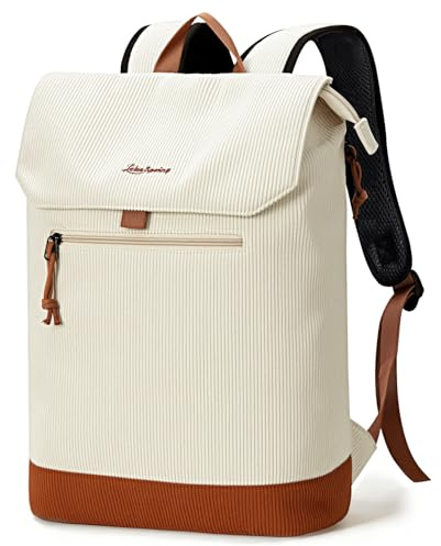 Lekespring Rucksack Damen & Herren, Mattleder Tagesrucksack mit 15,6 Laptopfach, Eleganter City und Business Backpack für Uni, Schule, Reise und Alltag