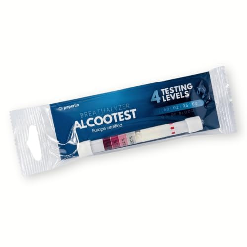 Paperlin Alkoholtester Frankreich & Europa -Einweg-Alkoholtester - 3 Nachweisgrenzen (0,2, 0,5, 0,8 g/L) - Schnelles & präzises Messergebnis – Reach-konform (10)
