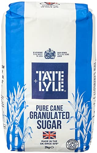 Tate & Lyle TS-150002 Granulated Pure Cane Sugar Bag, 2kg, White
