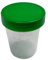 Urinbecher Probenbecher | 10 Stück | Urinprobenbecher 125ml | mit grünem Schraubdeckel | graduiert bis 100ml / 3oz | beschriftbar |