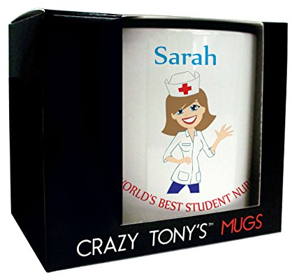CRAZY TONY'S Worlds Best Student Nurse Mug Personalised Mug Mum Student Nurse Gift, Design 1