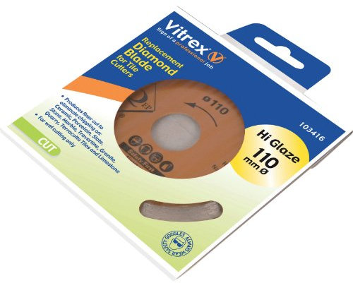 Precise Engineered Vitrex Diamond Hi Glaze Blade 110mm for Tile Cutters [Pack of 1] - w/3yr Rescu3® Warranty