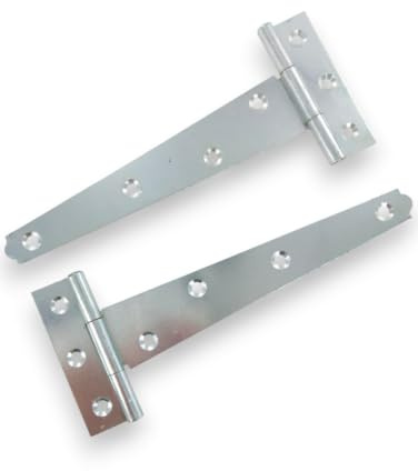 Merriway® BH04077 General Purpose Tee Hinges | Corrosion resistant zinc plated finish | Length - 150mm | Pack of 2 | Ideal for Gates, Shed Doors and Garden Buildings
