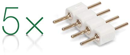 5er Pack 4 pol Pin | Kupplung | Verbinder | Stecker | Lötstift für RGB LED Streifen