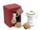 Moka in ceramica con 2 vasi crema nocciola