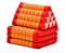 Leewadee - Bequeme Japanische Bodenmatratze - Thai Bodenliege mit Dreieckskissen - Futon Klappmatte - Thai Massagematte, Orange Rot