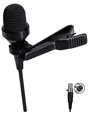 J K Pro Lavalier Lapel Microphone MIC-J 017 Unidirectional Condenser Microphone Compatible with Shure Wireless Bodypack Transmitter