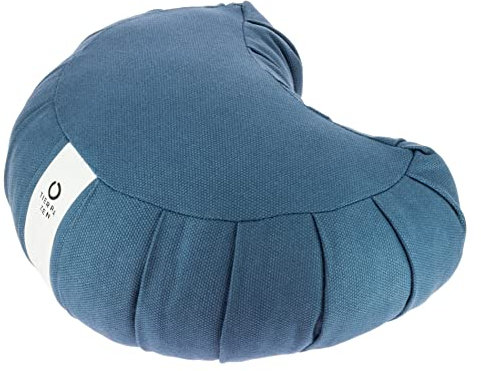 Tierra Zen Kapok Meditationskissen halbmondförmig Baumwolle 33 x 27 cm, königsblau, 33 x 27 cm